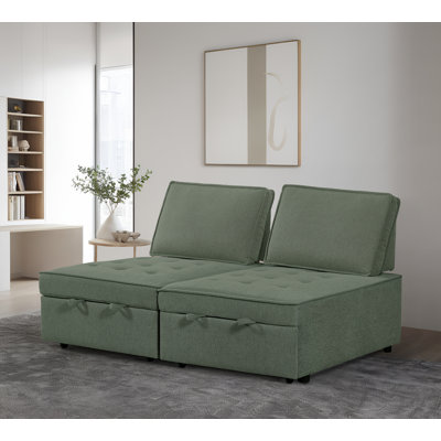 Onatas 67'' Wide Tufted Convertible Chair pull out sofa bed for living room