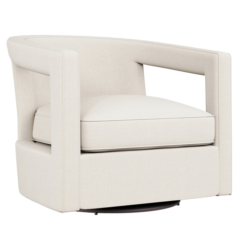 Alana Swivel Barrel Chair, Cream Linen 1429-002