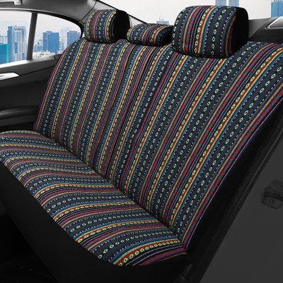 Baja Saddle Blanket Full Set Car Seat Covers with Seat Belt Pads