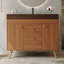 Meuble-lavabo autoportant moderne de 36 po avec plateau en pierre frittée, lavabo en céramique et rangement intelligent-251907617