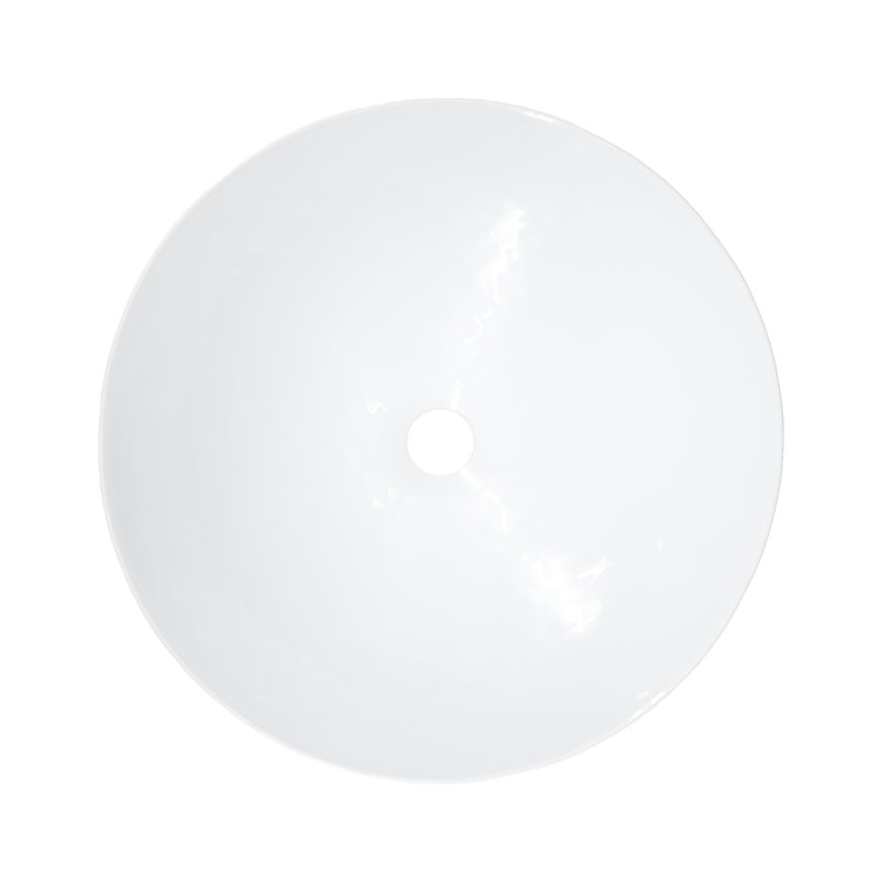 Murano Glass Handmade Circular Vessel Bathroom Sink, Bianco