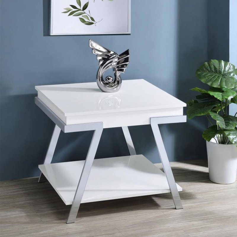 Table de bout rectangulaire avec tablette inférieure