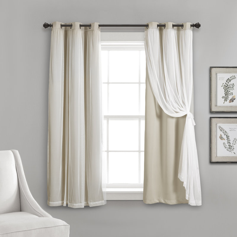 Blackout Curtain Pair, 38" W x 45" L, Wheat
