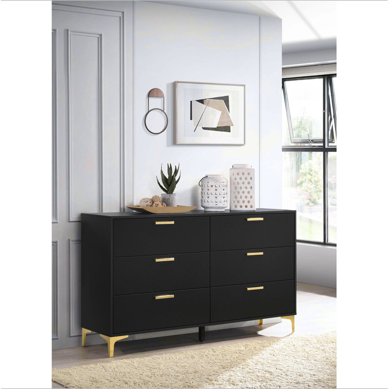 Commode rectangulaire à 6 tiroirs Lexie