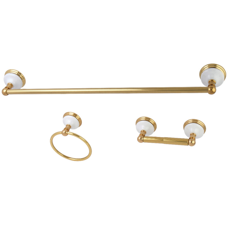 Kingston Brass Victorian 3-Piece Bathroom Hardware Set, Polished Brass
