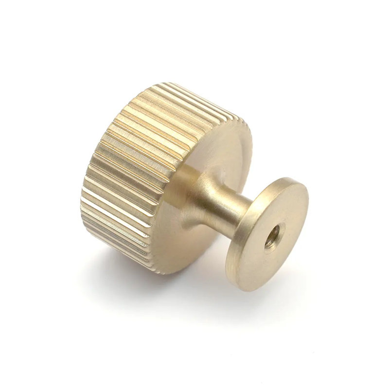 TRIXES Ridged Drawer Knob | Matte-Gold |  Heavyweight Cabinet & Drawer Hardware | Ideal for DIY Projects Around The Home