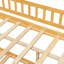 Lit double pleine grandeur en bois avec lit gigogne simple, naturel-129230635