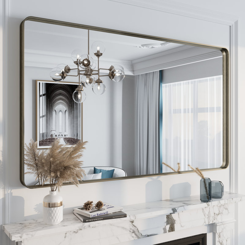 Miroir mural Aevar, 51 po x 30 po, Bronze brossé