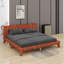 Lit plateforme en bois avec tête de lit, structure de lit moderne et robuste avec support en lattes de bois-681176262-681176263