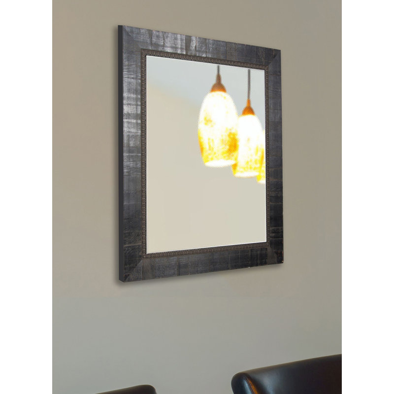 Vinson Solid Wood Flat Mirror, Ivory, 25.5" H x 21.5" W
