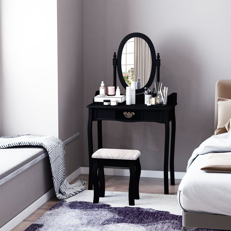 Ensemble coiffeuse avec miroir Balzourt