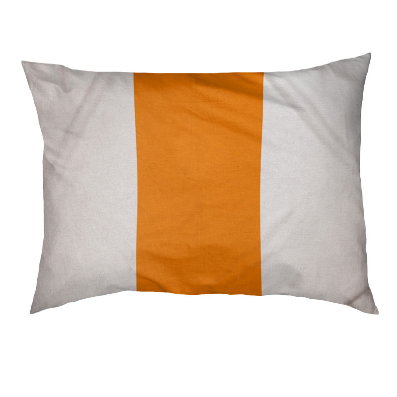 Coussin Houston, Petit (l 28 po x P 18 po x H 6 po), Blanc / orange
