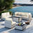 8-Piece Patio Furniture Set, Outdoor Patio Furniture with 55,000 BTU Fire Pit Table, Thick Cushions, Modular Patio Sofa, Dual-Strand Wicker Rattan, Rust-Resistant Frame-562218520