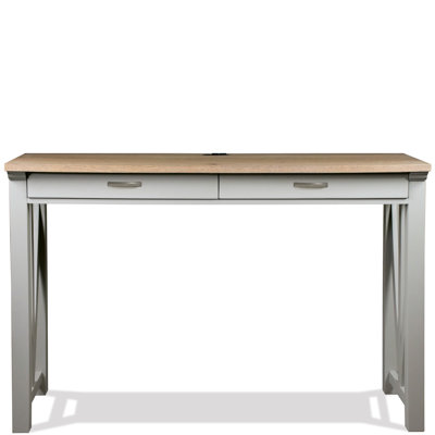 Schorr Solid Wood Base Writing Desk with Power Outlet