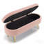 Banc de rangement repose-pieds ovale en flanelle avec pieds en métal - rose (43,5 po x 16 po x 16 po)-1948896664-1948896667