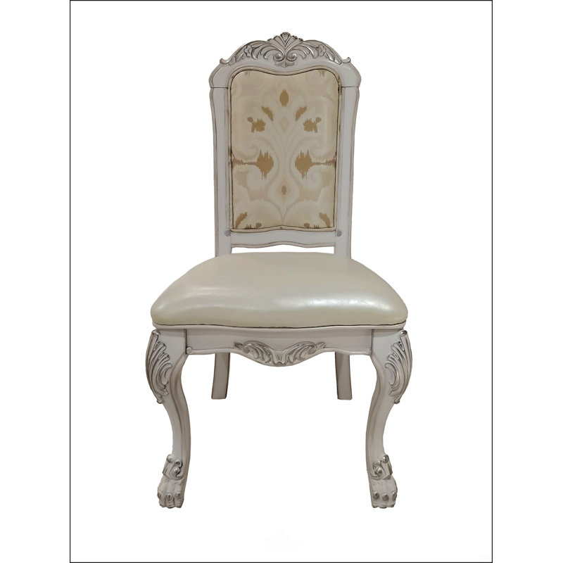 Chaise d'appoint en tissu et blanc os