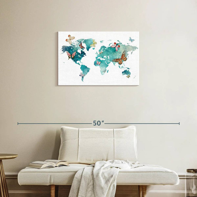 Carte du monde des papillons Aliaz, H 20 po x l 30 po