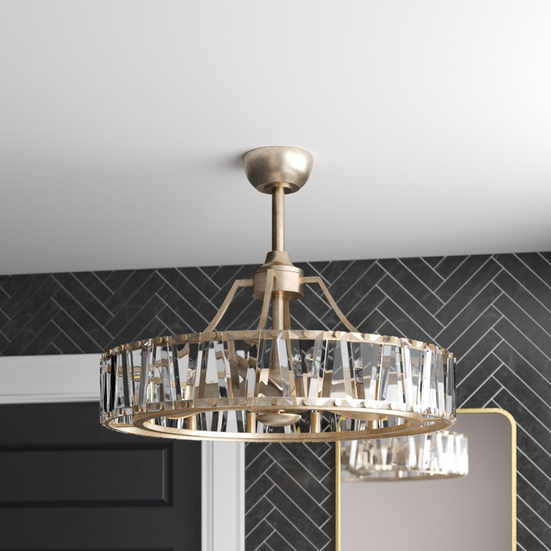 Arana 29'' Ceiling Fan with Light Kit, Golden Silver