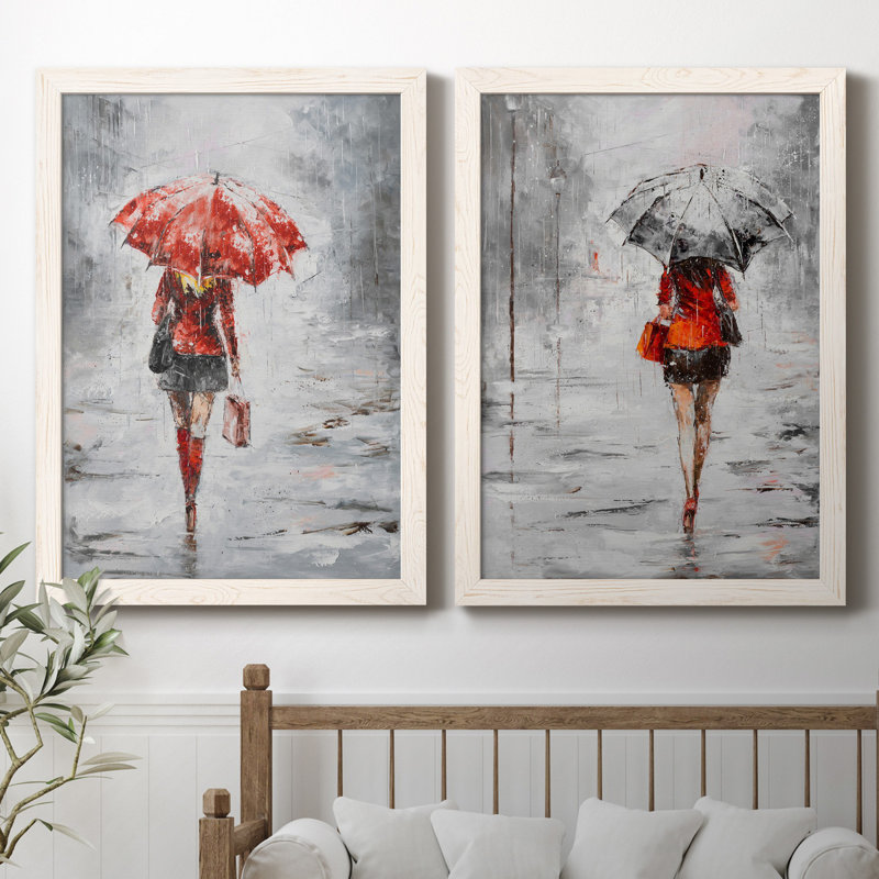 City magasiner III - ensemble de 2 reproductions d'art, H 37,5 po x l 55 po x P 1,5 po, Toile blanche encadrée, Pas de tapis