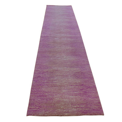 Tapis de couloir oriental horizontal en laine vierge noué à la main 2 pi 6 po x 12 pi 4 po 0C1EAB4A629A45578F03F56E3AC42738