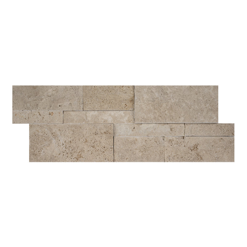 Stonecrest 9 in. x 24 in. Split Face Natural Stone Ledger Panel Wall Tile, Casella Cream