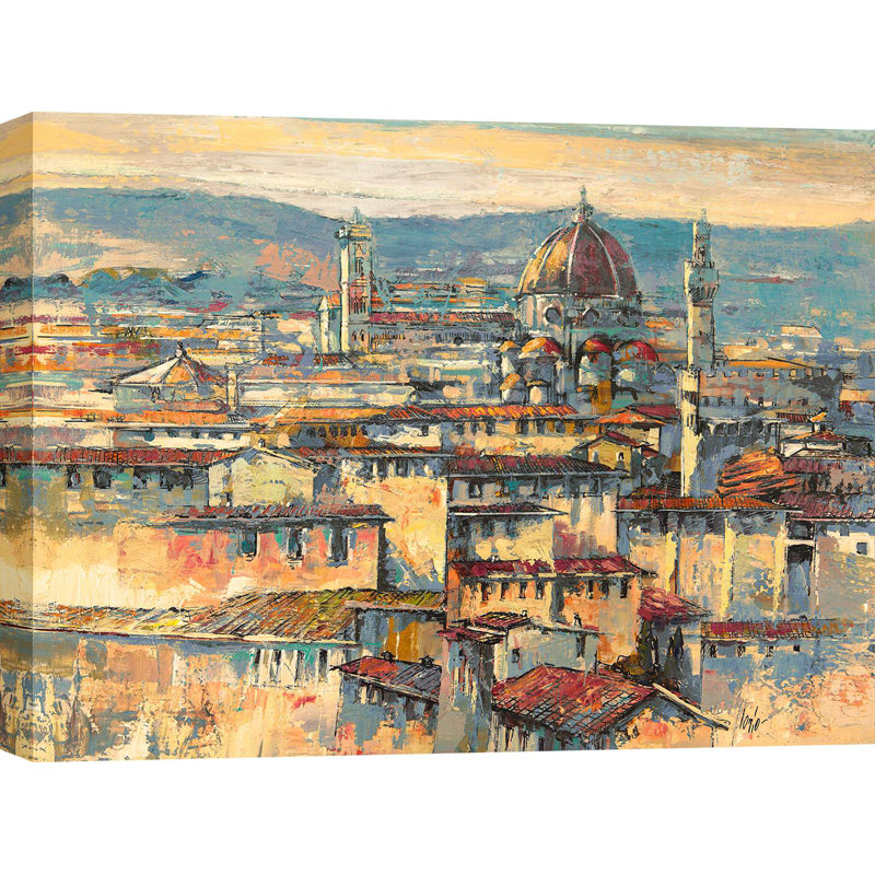 Glimpse Of Florence In The Sun by Luigi Florio - Wrapped Canvas Print, 50cm H x 70cm W x 4cm D