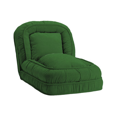 Convertible Floor Lounge Chair with 5 Adjustable Positions, Chenille Floor Sofa Bed with 2 Pillows and Metal Frame for Living Room and Bedroom