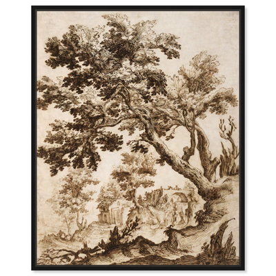 Arbre et moulin, paysages rétro par Art Remedy