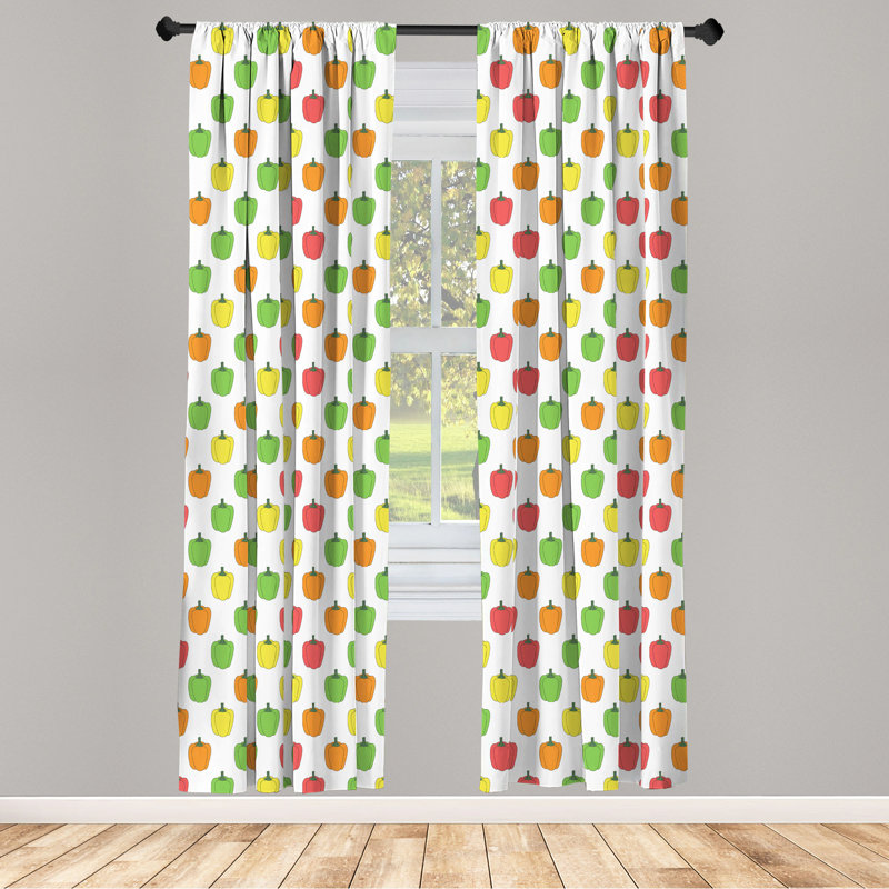 Paire de rideaux semi-transparents avec passe-tringle Peppers, 28 po x 84 po