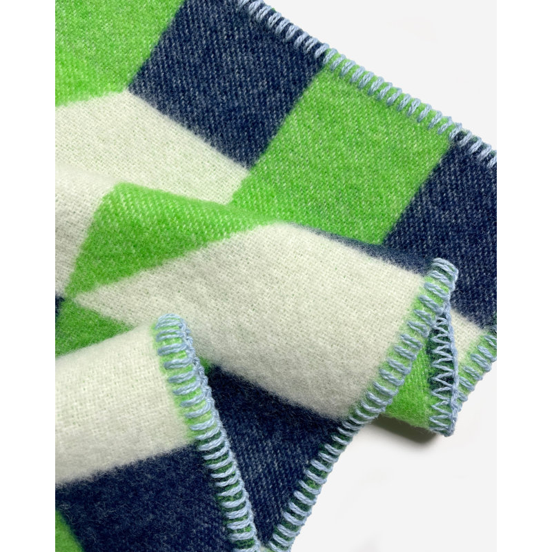 CUBICS Blanket, Green/Navy