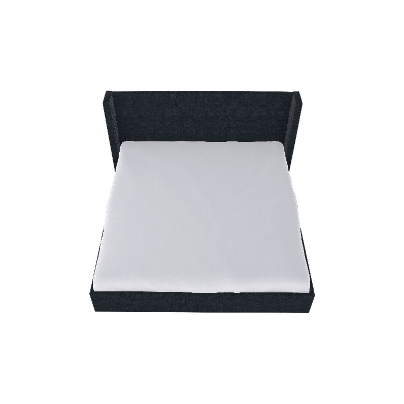 Chloe Solid Wood Wingback Bed, Twin, Cover Story Midnight