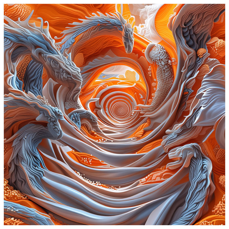 Tapis de bain Abstract Dragon Swirls, 24in W x 17in L