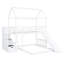 Lit simple au-dessus d'un lit superposé blanc avec glissade - espace de rangement polyvalent et fonctionnel-1005748307