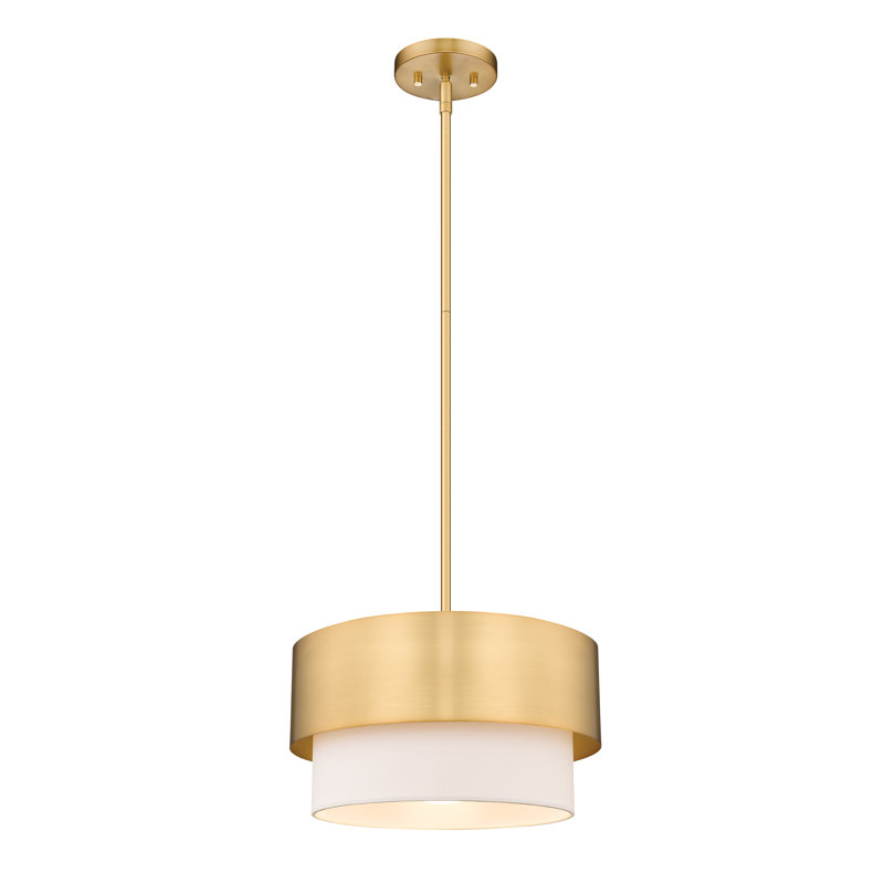 Luminaire suspendu tambour 1 lumière Azurnea, H 88,25 po x l 12 po x P 12 po, Or moderne