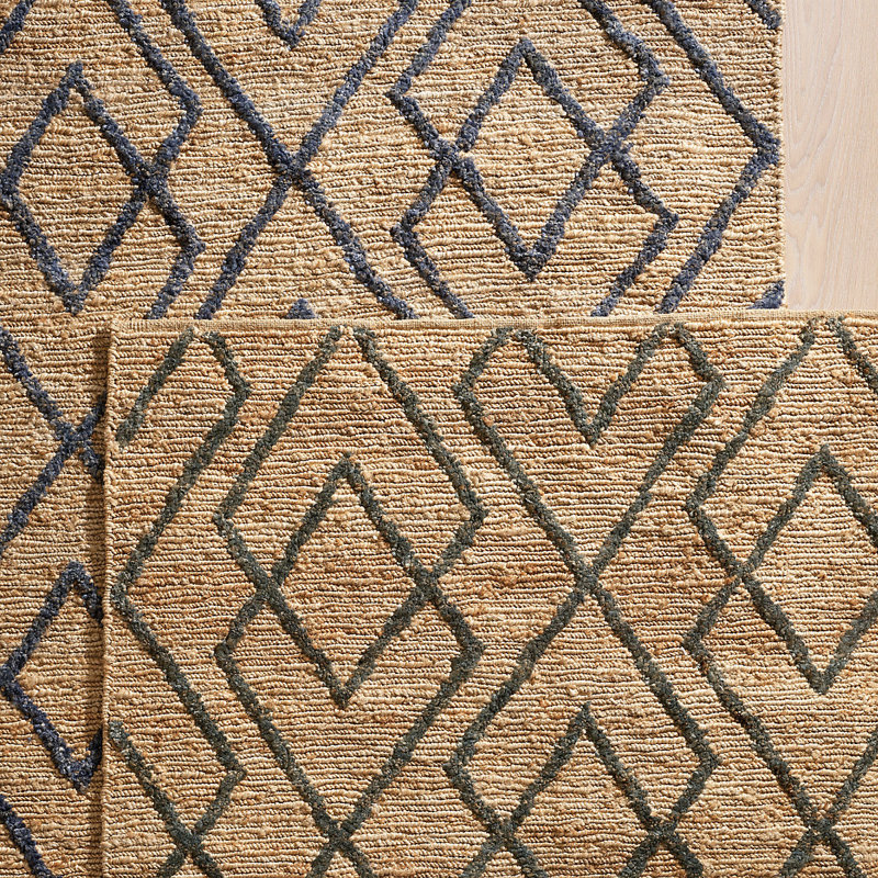 Marco Navy Jute Soumak Handwoven Rug, Rectangle 9'6" x 13'6"