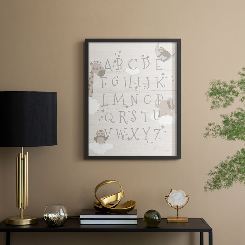 Dream Dream Alphabet, reproduction encadrée - bois massif, Noir, H 21 po x l 17 po