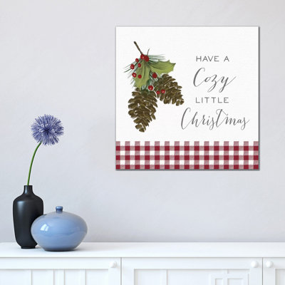 Cozy Christmas Gingham I by Hartworks - Wrapped Canvas Print