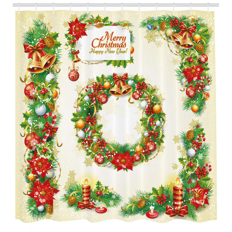 Shower Curtain with Hooks Included, 75" H x 69" W