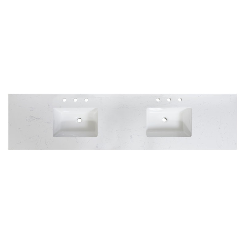 Oderzo 84" Resin Double Vanity Top with Sink and 6 Faucet Holes