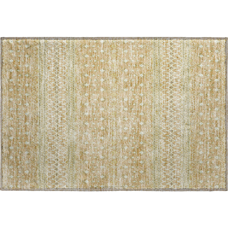 Premium Machine Washable Prisco Copper Rug, Rectangle 1'8" x 2'6"