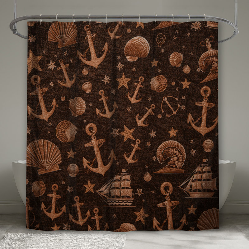 Rideaux de douche Nautical Anchors, L 70 po x H 93 po