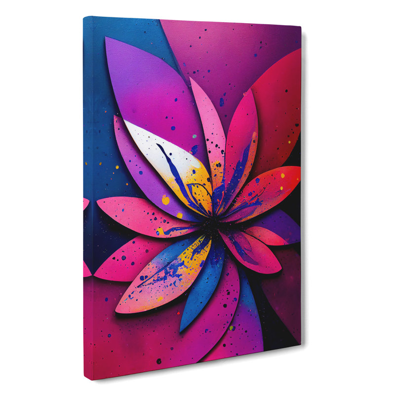 Paint Splash Flower No.2 Abstract - Wrapped Canvas Print, 50cm H x 35cm W x 3cm D