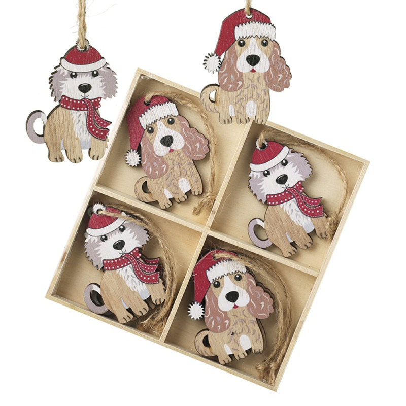 Hanging Festive Dogs Set