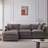 105 Inch Modular Sectional Couch, Upholstered Soft Chenille Fabric Sofa, 3 Seater With Ottoman L Shape Design-64758313