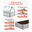Raised Garden Bed with Cover, 6 x 3 x 1 ft, Rectangular Galvanized Metal Planter Box Kit Outdoor, with PE Greenhouse Cover & Gloves, Rustproof Alu-Zinc, for Growing Flowers Vegetables, Silver