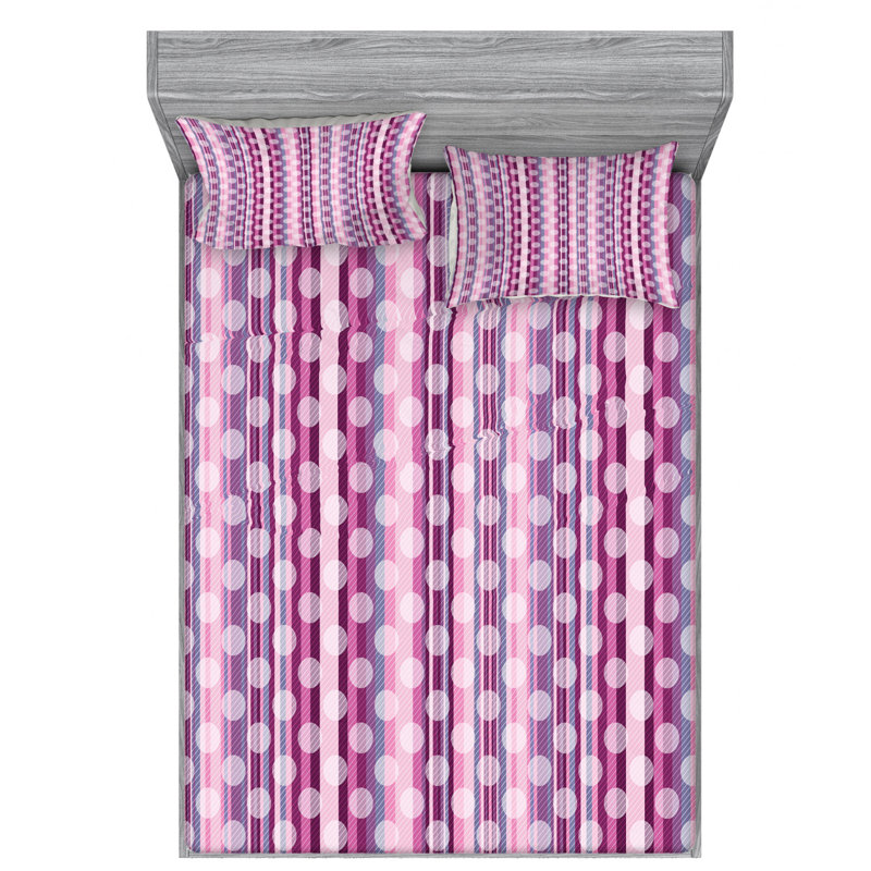 Ensemble de draps rayés, Ensemble de draps pour lit double avec un drap-hou