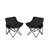 2pcs Black Outdoor Folding Chairs With Carry Bag, Comfortable Cushioned Seating, Side Pocket For Essentials, Structure,  Adventures Camping - Foldable, Portable Seating Comfort, Robust Frame,-97366119