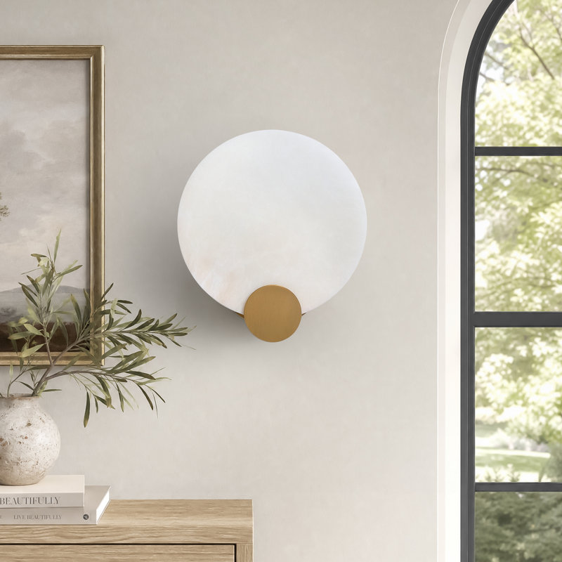 7.87" Modern Alabaster Wall Sconce