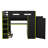 Full Size Wood Loft Bed With Desk,Wardrobe And RGB LED Light-577693482
