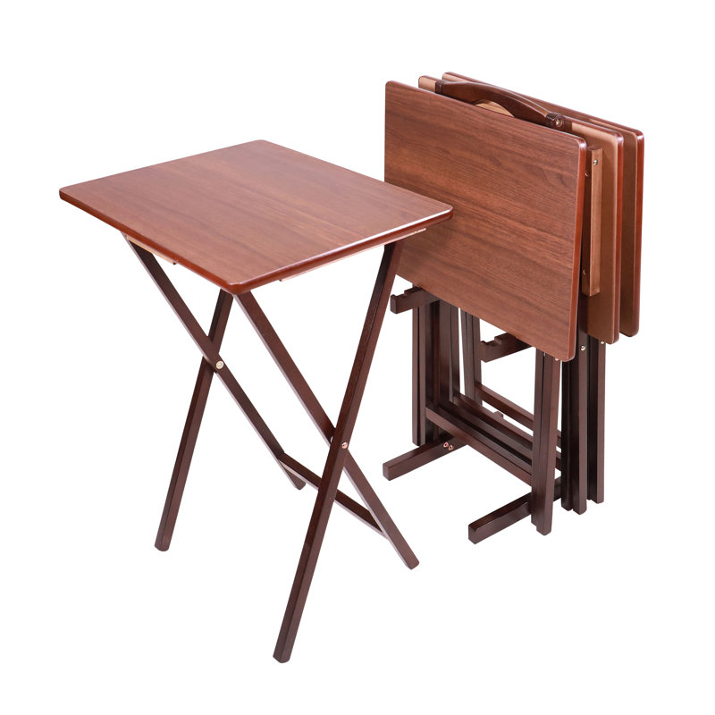 Ensemble de 4 tables pliantes Cherye, Brun